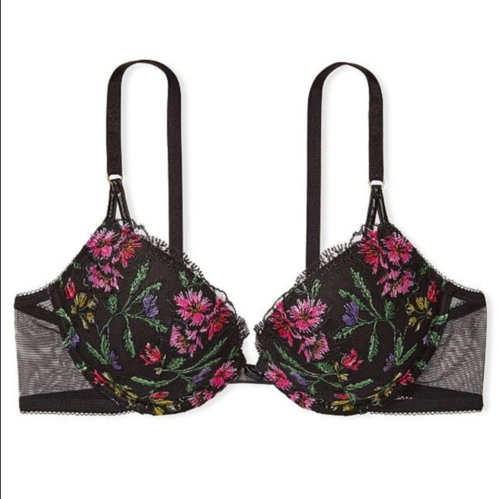 New! Victoria’s Secret very sexy midnight affair floral push-up bra 4767